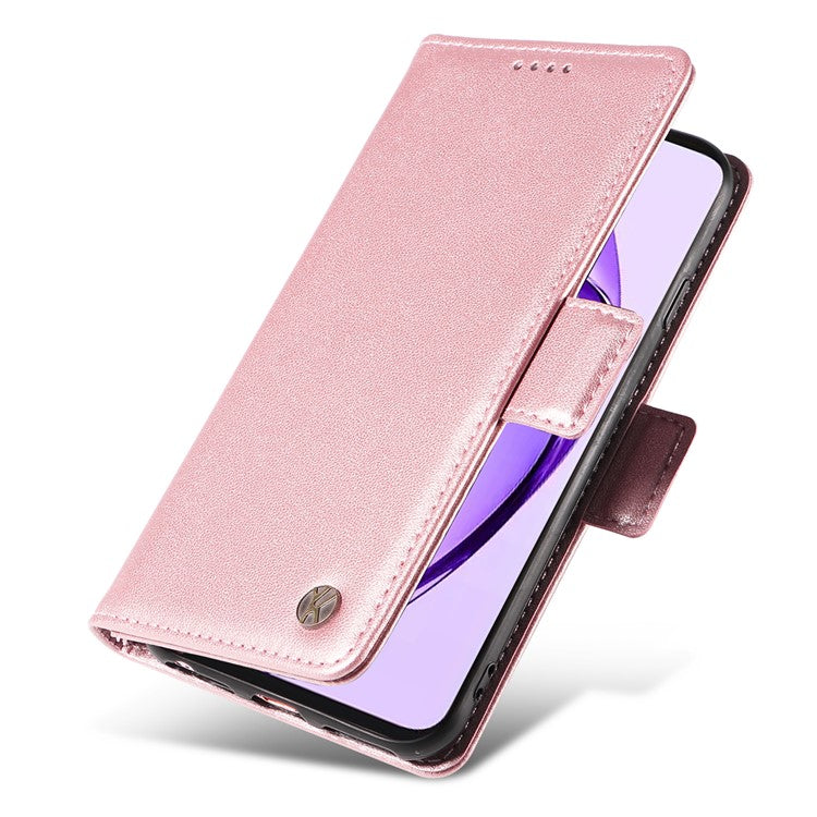 YIKATU YK-003 For Oppo A3 Pro (Global) 5G Case Wallet Stand Leather Phone Cover Side Buckle - Rose Gold