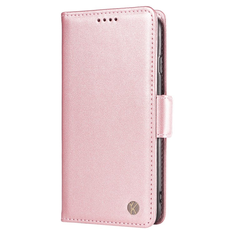 YIKATU YK-003 For Oppo A3 Pro (Global) 5G Case Wallet Stand Leather Phone Cover Side Buckle - Rose Gold
