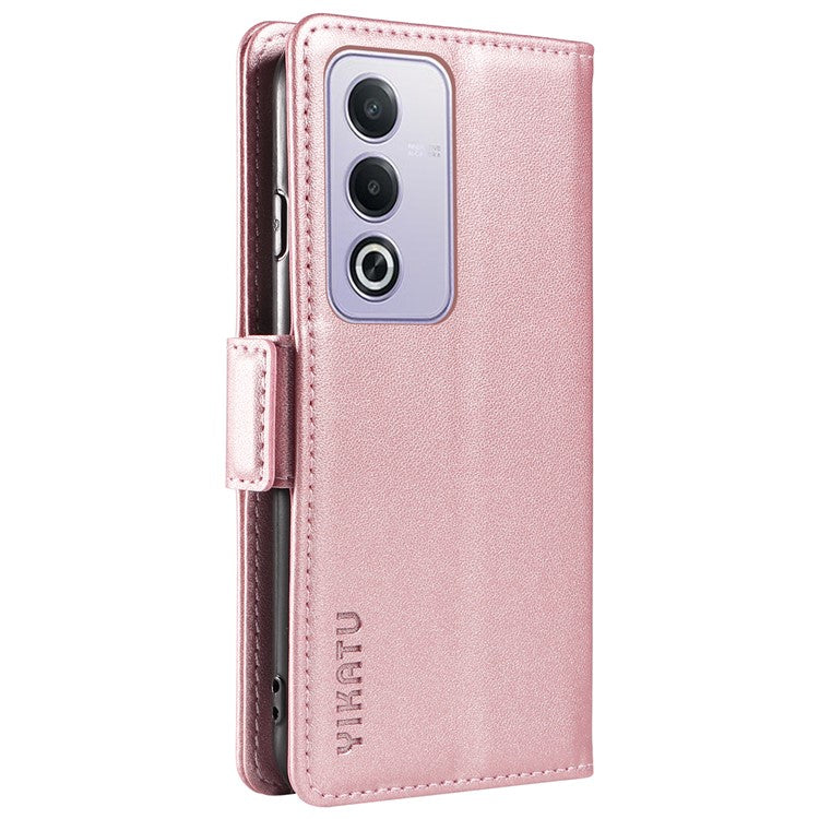 YIKATU YK-003 For Oppo A3 Pro (Global) 5G Case Wallet Stand Leather Phone Cover Side Buckle - Rose Gold
