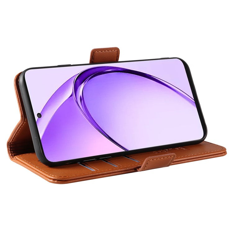 YIKATU YK-003 For Oppo A3 Pro (Global) 5G Case Wallet Stand Leather Phone Cover Side Buckle - Brown