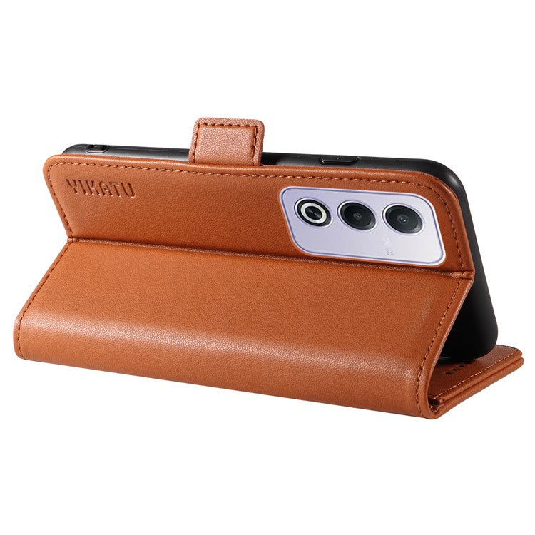 YIKATU YK-003 For Oppo A3 Pro (Global) 5G Case Wallet Stand Leather Phone Cover Side Buckle - Brown