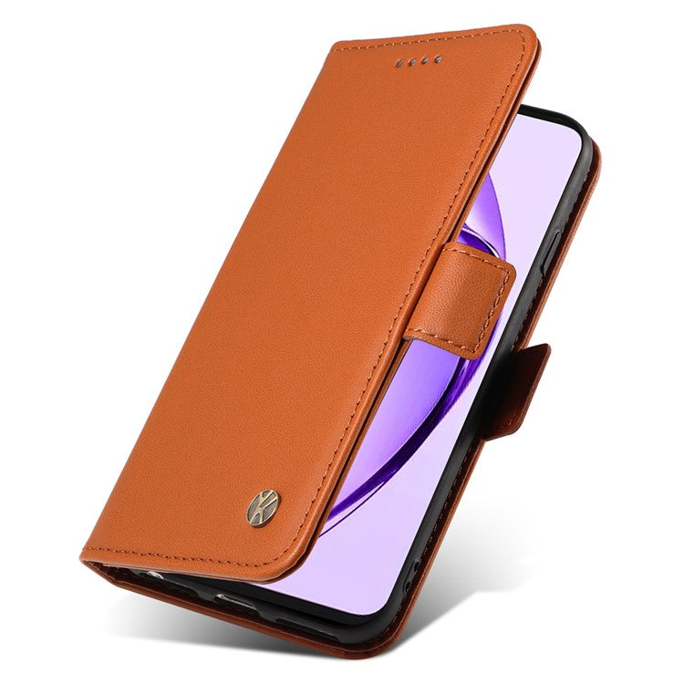 YIKATU YK-003 For Oppo A3 Pro (Global) 5G Case Wallet Stand Leather Phone Cover Side Buckle - Brown