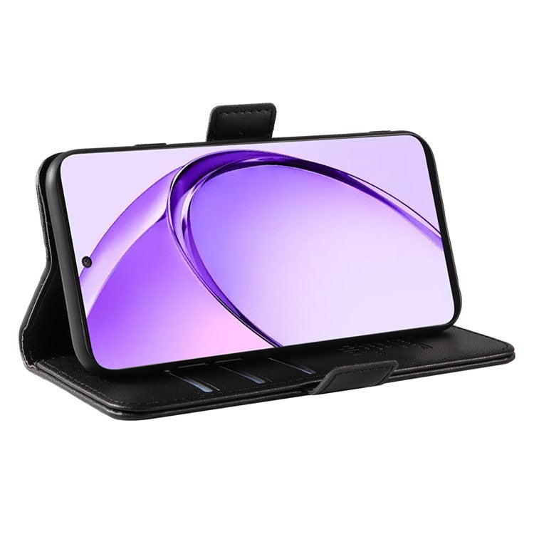 YIKATU YK-003 For Oppo A3 Pro (Global) 5G Case Wallet Stand Leather Phone Cover Side Buckle - Black