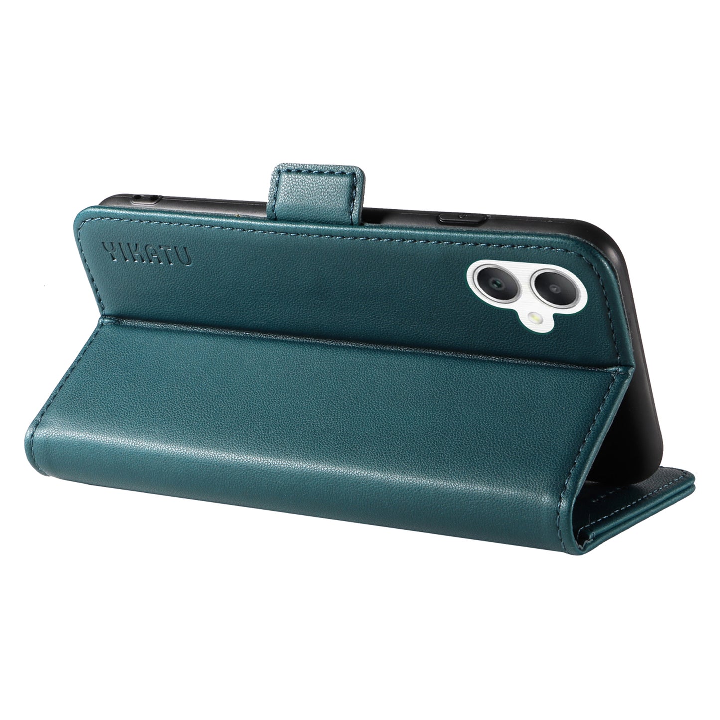 YIKATU YK-003 For Samsung Galaxy A06 Case Wallet Stand Leather Phone Cover Side Buckle - Green