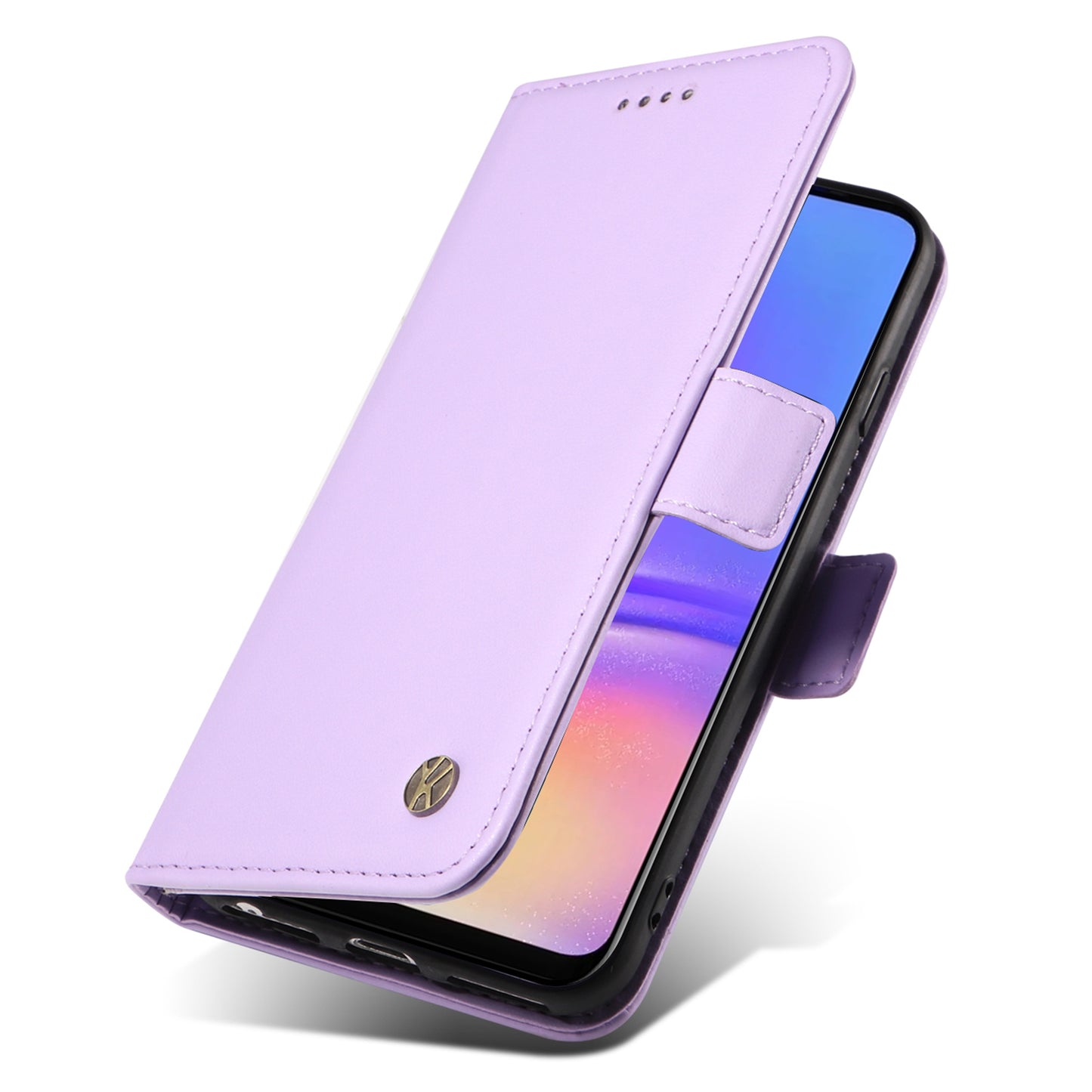 YIKATU YK-003 For Samsung Galaxy A06 Case Wallet Stand Leather Phone Cover Side Buckle - Light Purple