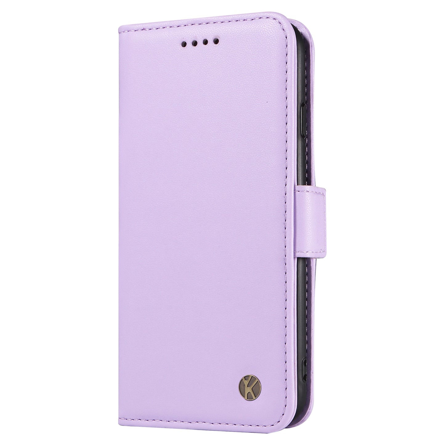 YIKATU YK-003 For Samsung Galaxy A06 Case Wallet Stand Leather Phone Cover Side Buckle - Light Purple