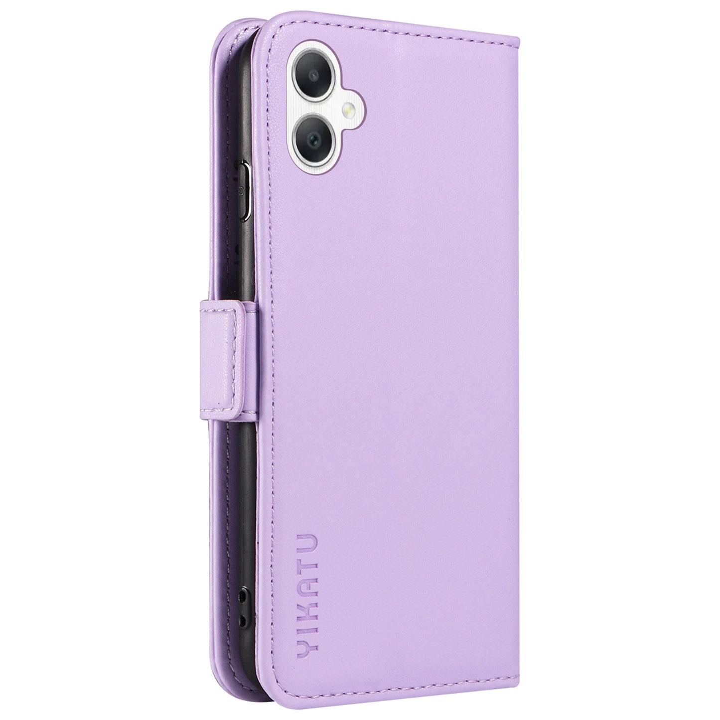 YIKATU YK-003 For Samsung Galaxy A06 Case Wallet Stand Leather Phone Cover Side Buckle - Light Purple