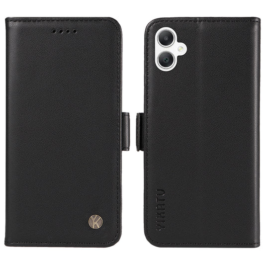 YIKATU YK-003 For Samsung Galaxy A06 Case Wallet Stand Leather Phone Cover Side Buckle - Black