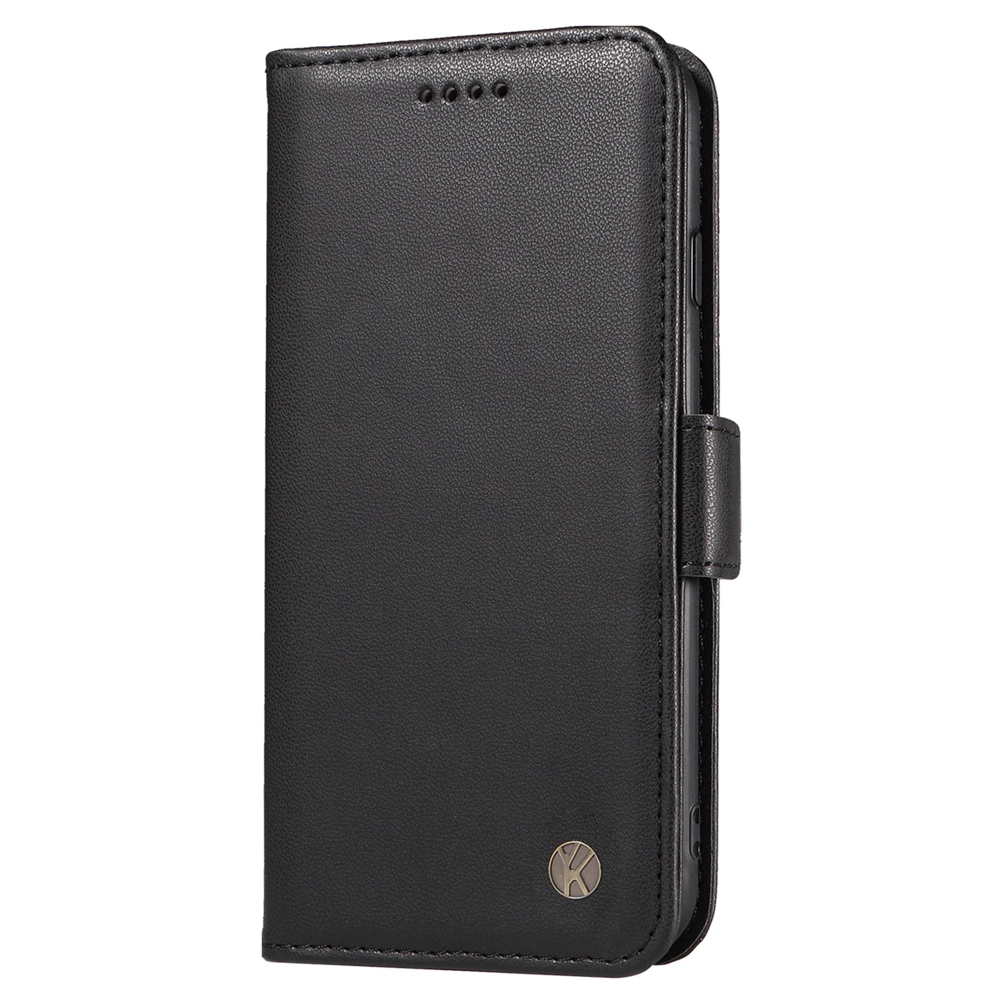 YIKATU YK-003 For Samsung Galaxy A06 Case Wallet Stand Leather Phone Cover Side Buckle - Black