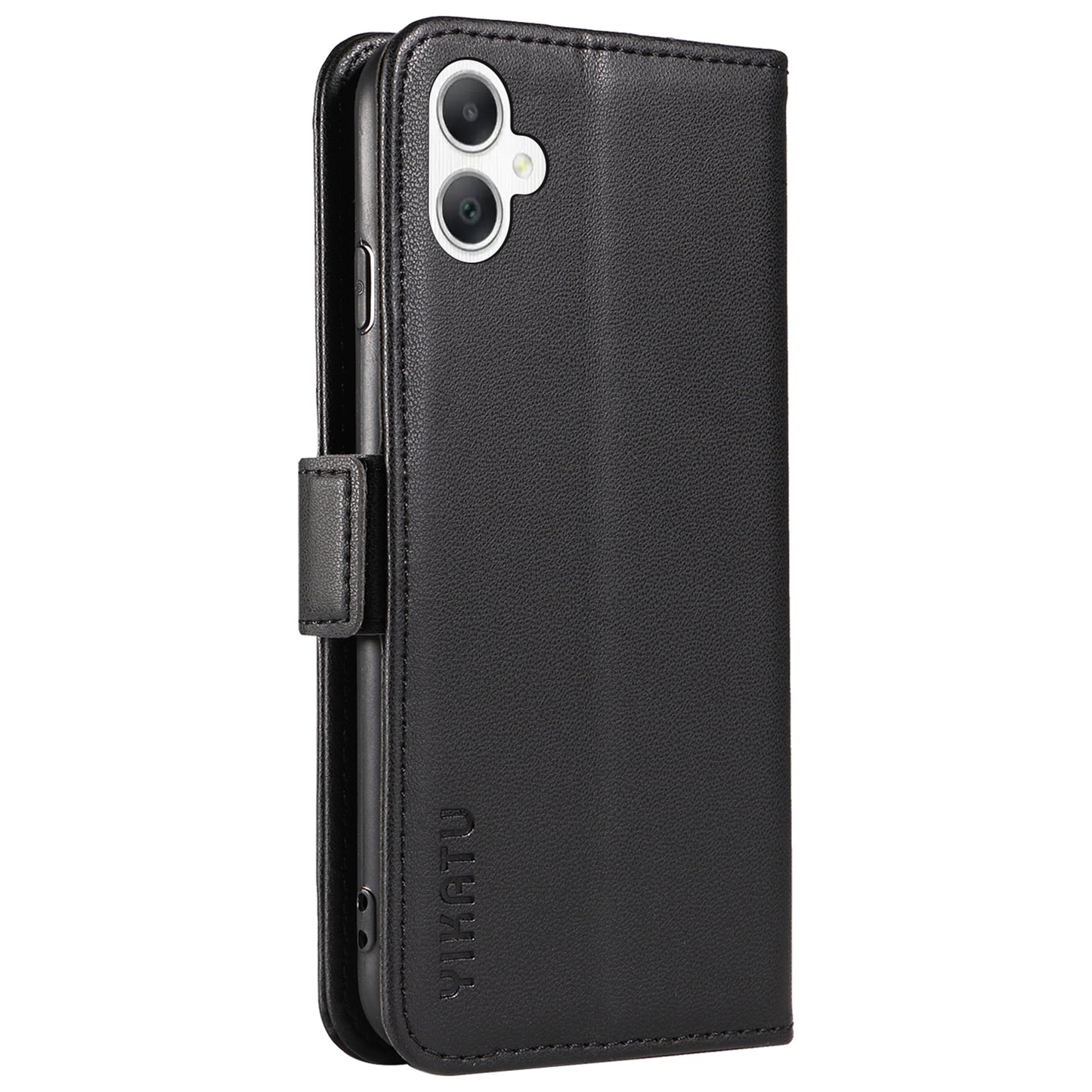 YIKATU YK-003 For Samsung Galaxy A06 Case Wallet Stand Leather Phone Cover Side Buckle - Black