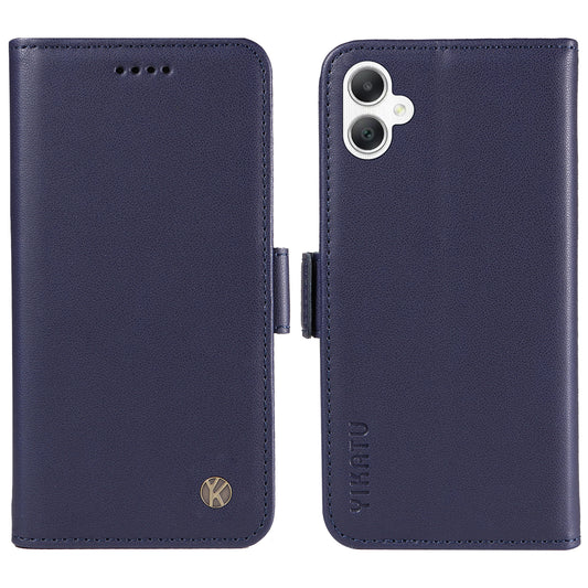 YIKATU YK-003 For Samsung Galaxy A06 Case Wallet Stand Leather Phone Cover Side Buckle - Sapphire