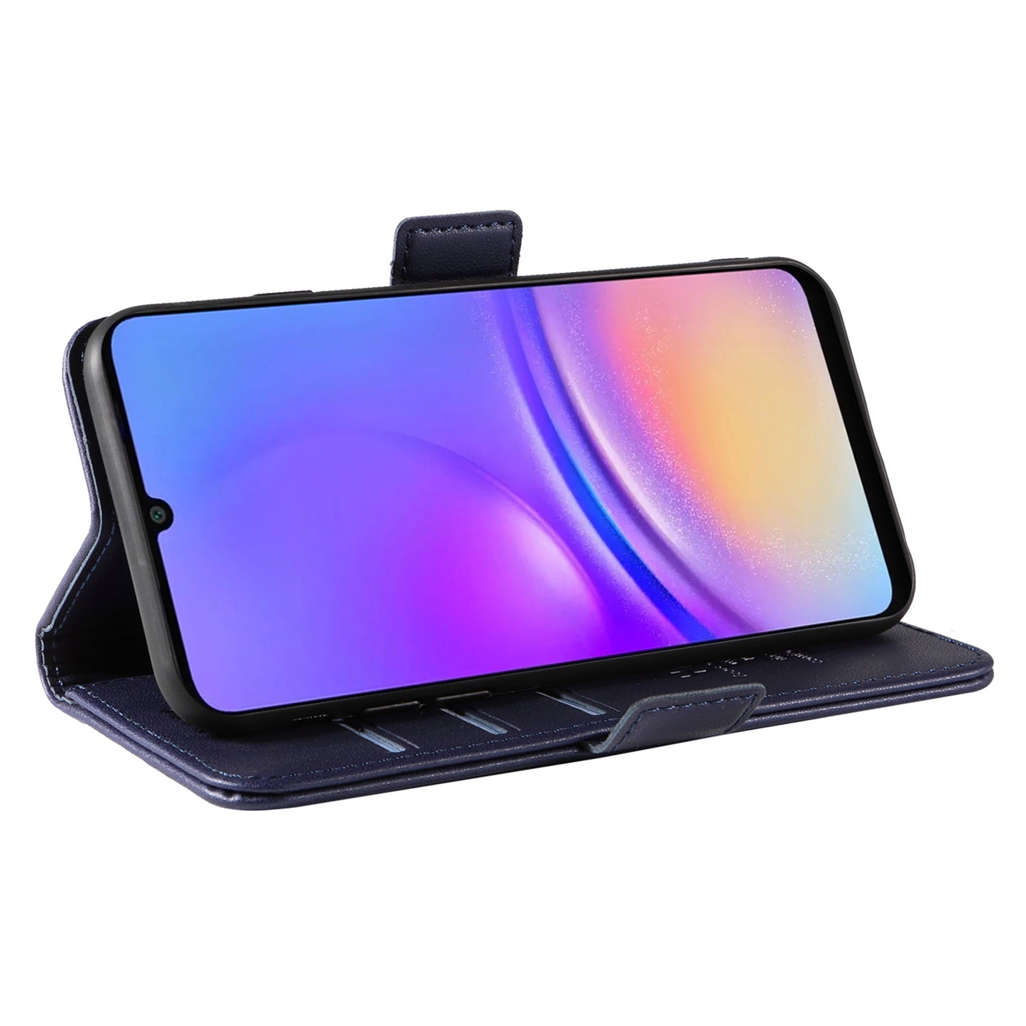 YIKATU YK-003 For Samsung Galaxy A06 Case Wallet Stand Leather Phone Cover Side Buckle - Sapphire