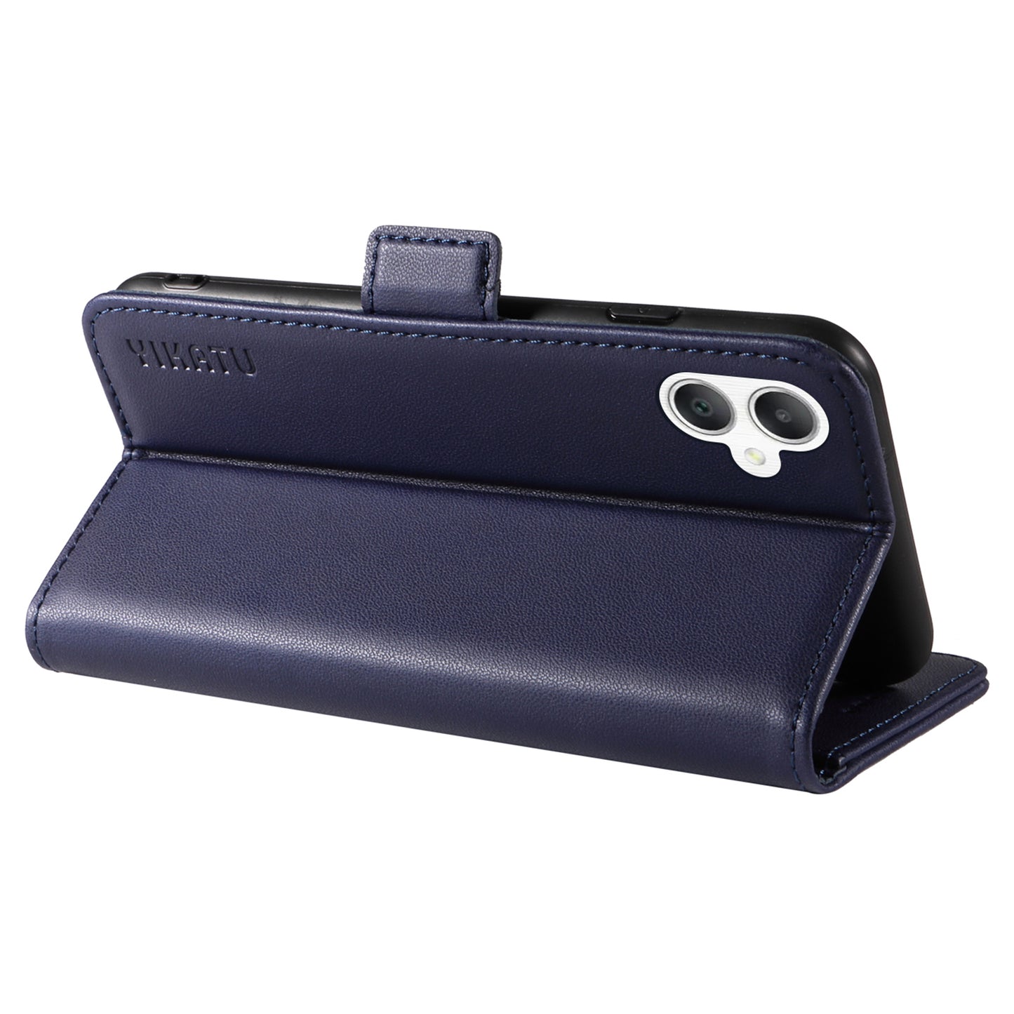YIKATU YK-003 For Samsung Galaxy A06 Case Wallet Stand Leather Phone Cover Side Buckle - Sapphire