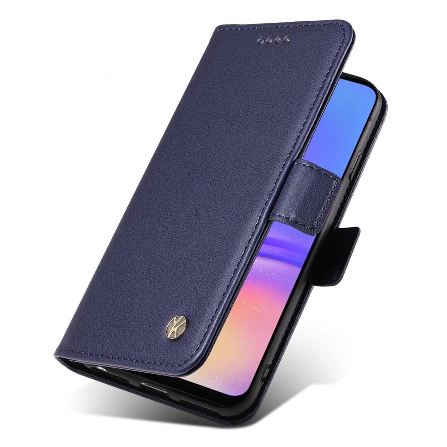 YIKATU YK-003 For Samsung Galaxy A06 Case Wallet Stand Leather Phone Cover Side Buckle - Sapphire
