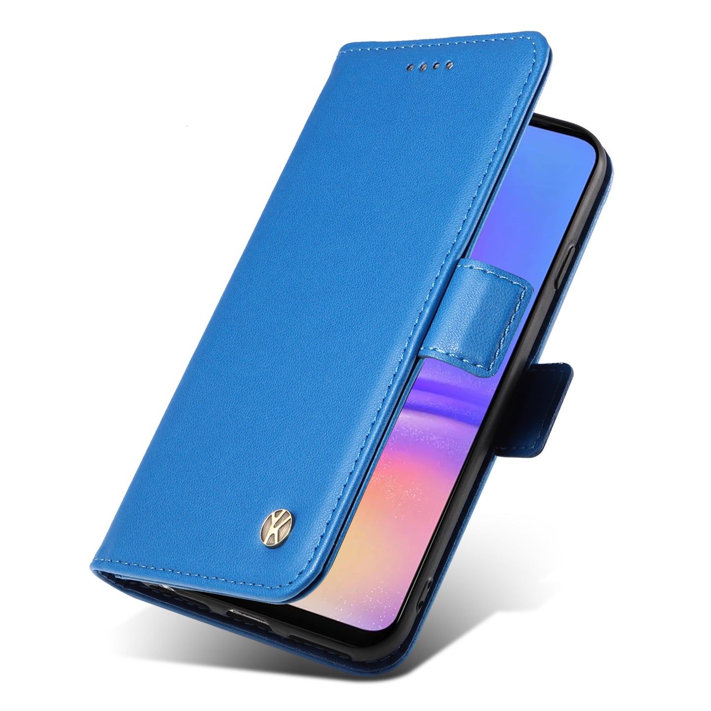 YIKATU YK-003 For Samsung Galaxy A06 Case Wallet Stand Leather Phone Cover Side Buckle - Sky Blue