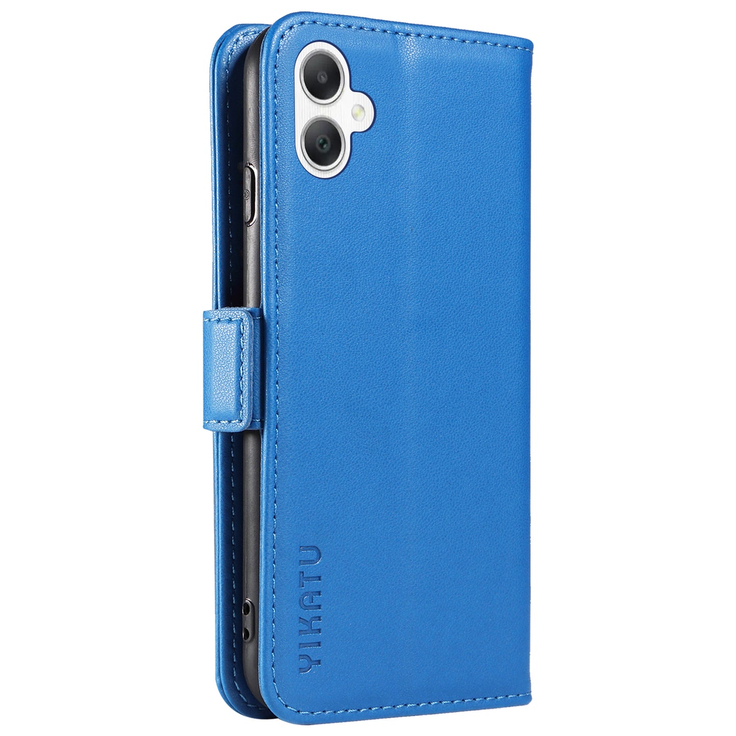 YIKATU YK-003 For Samsung Galaxy A06 Case Wallet Stand Leather Phone Cover Side Buckle - Sky Blue