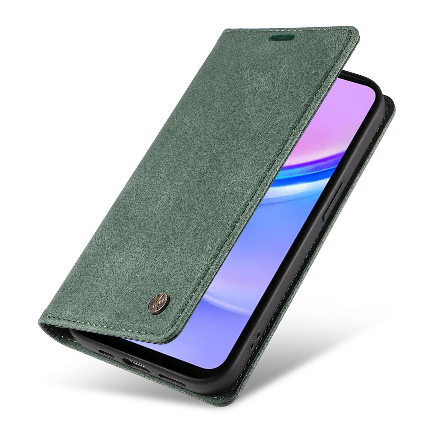 YIKATU YK-004 For Samsung Galaxy A16 5G / A16 4G Case Leather Skin-Touch Phone Cover Magnetic Auto-Absorbed - Green