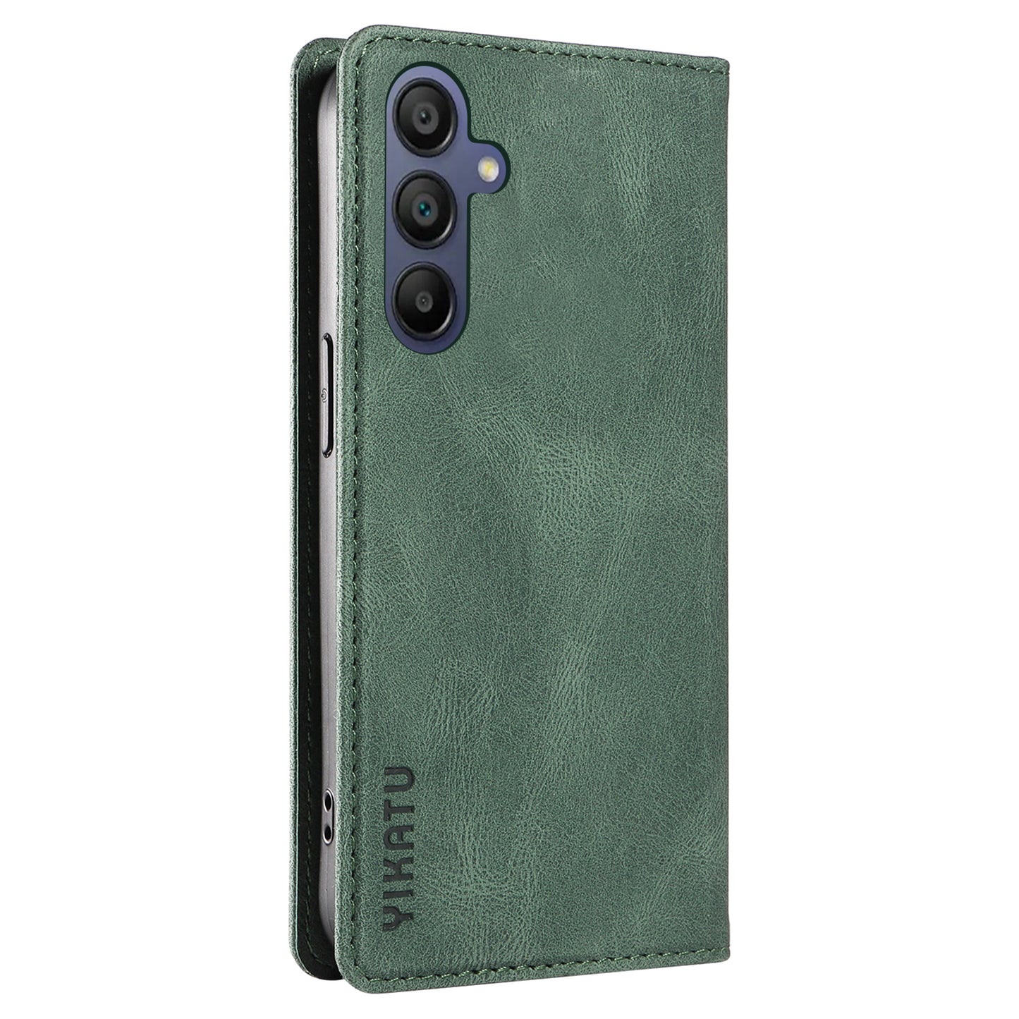 YIKATU YK-004 For Samsung Galaxy A16 5G / A16 4G Case Leather Skin-Touch Phone Cover Magnetic Auto-Absorbed - Green