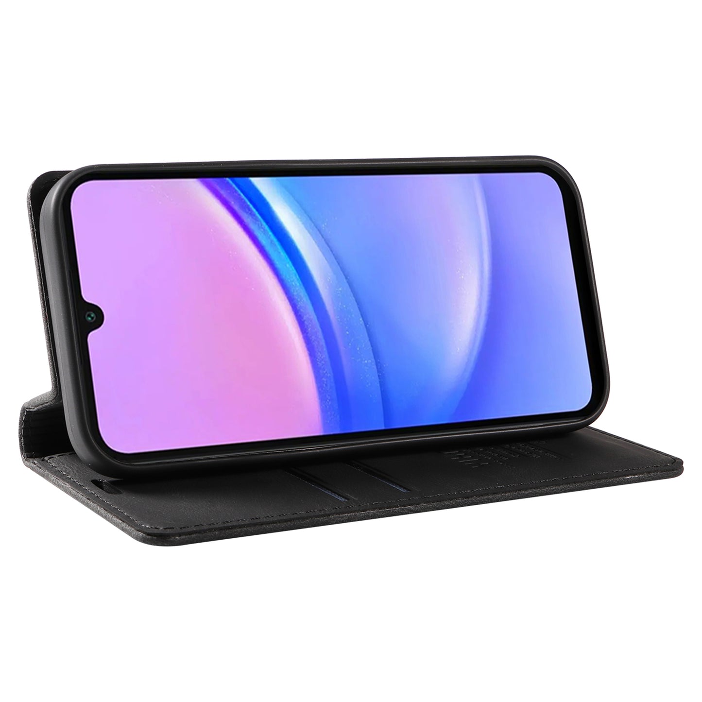YIKATU YK-004 For Samsung Galaxy A16 5G / A16 4G Case Leather Skin-Touch Phone Cover Magnetic Auto-Absorbed - Black