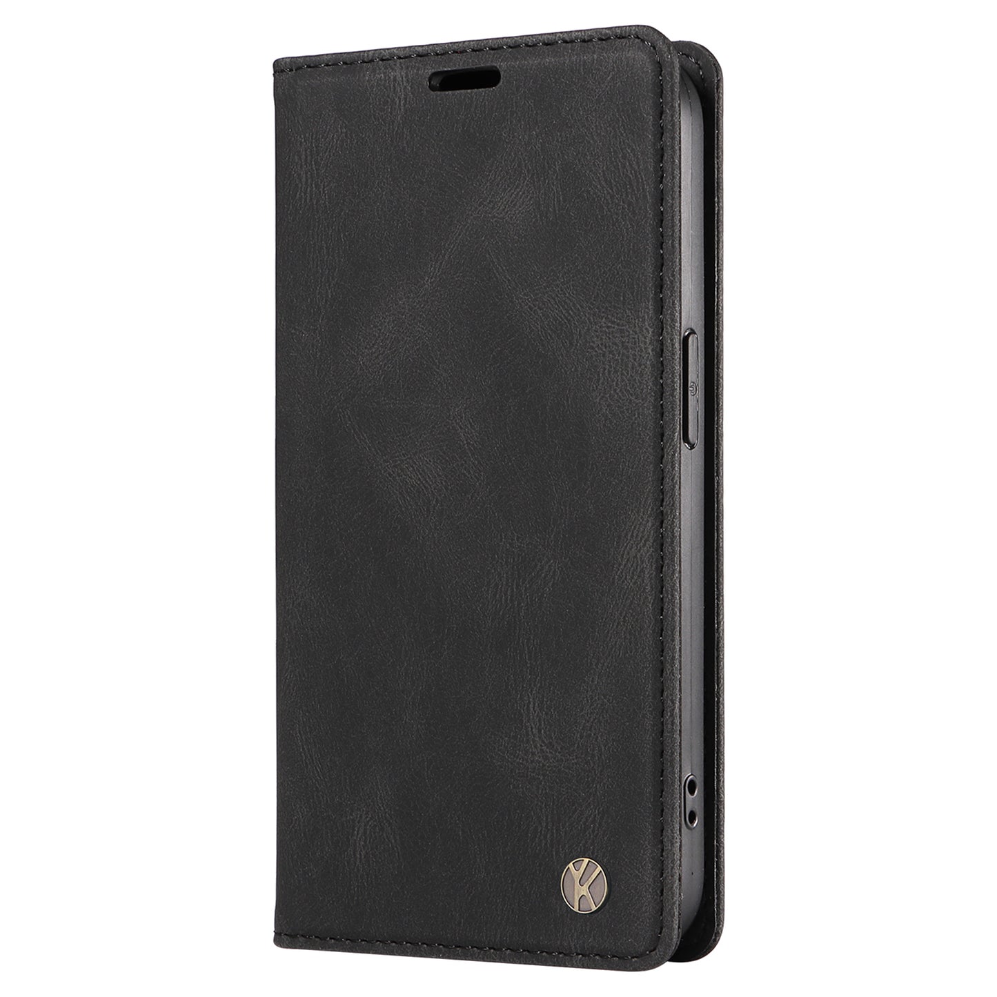 YIKATU YK-004 For Samsung Galaxy A16 5G / A16 4G Case Leather Skin-Touch Phone Cover Magnetic Auto-Absorbed - Black