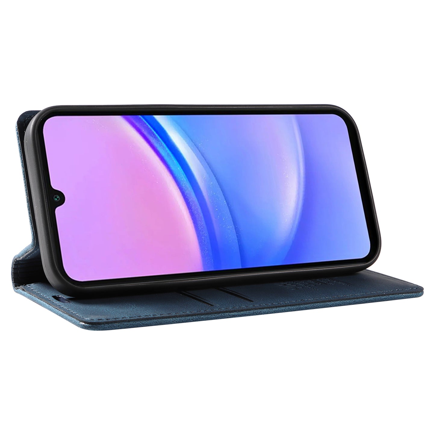 YIKATU YK-004 For Samsung Galaxy A16 5G / A16 4G Case Leather Skin-Touch Phone Cover Magnetic Auto-Absorbed - Blue