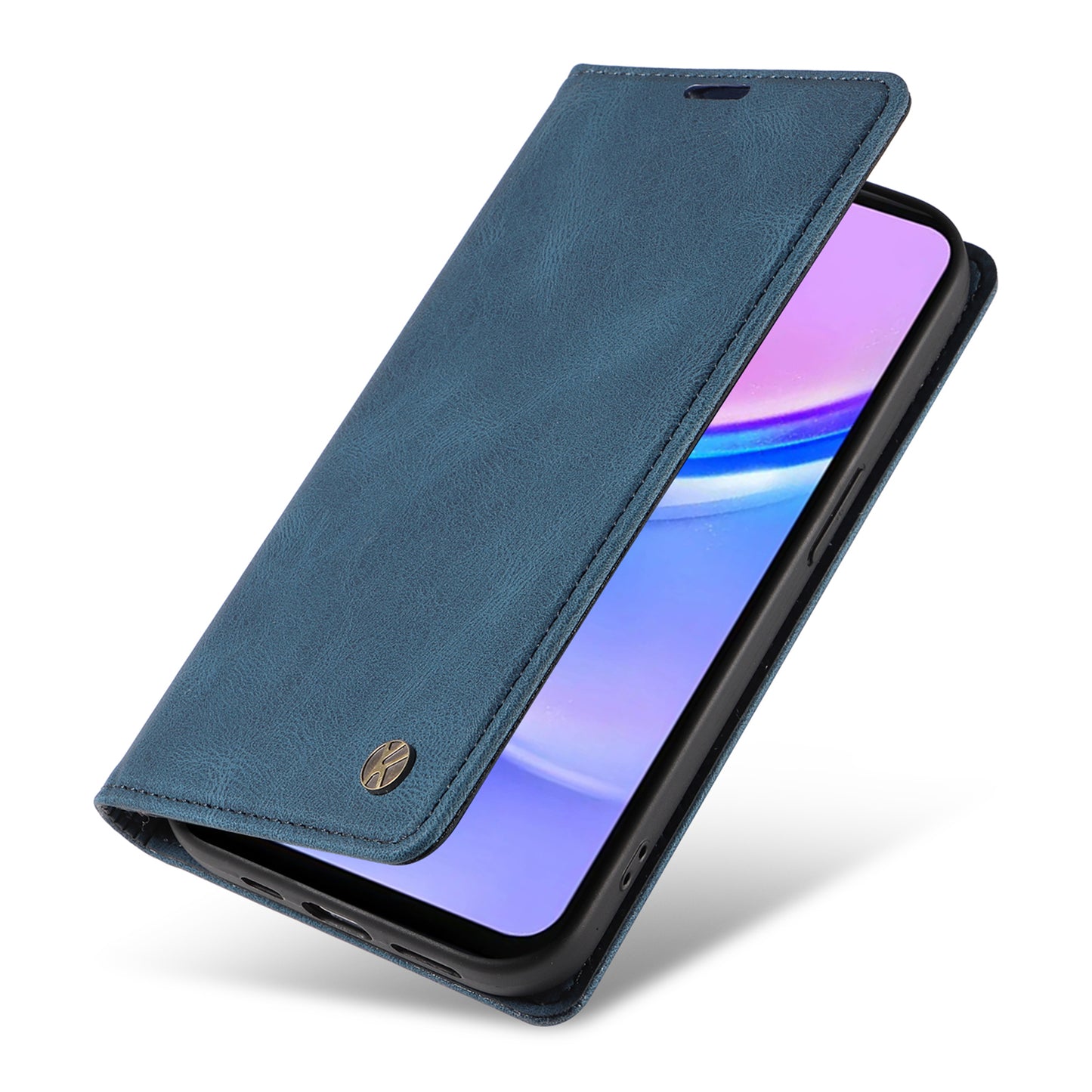 YIKATU YK-004 For Samsung Galaxy A16 5G / A16 4G Case Leather Skin-Touch Phone Cover Magnetic Auto-Absorbed - Blue