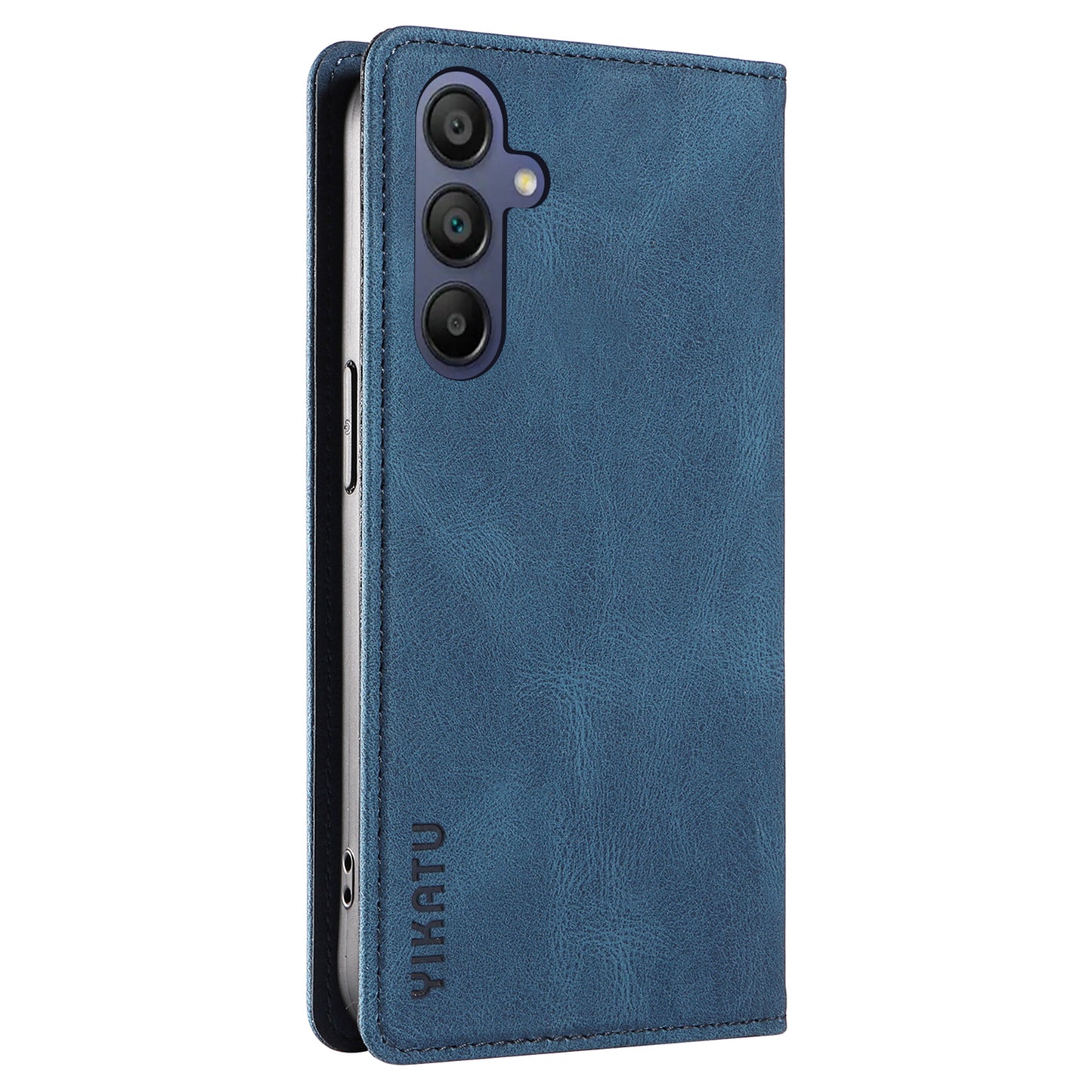 YIKATU YK-004 For Samsung Galaxy A16 5G / A16 4G Case Leather Skin-Touch Phone Cover Magnetic Auto-Absorbed - Blue