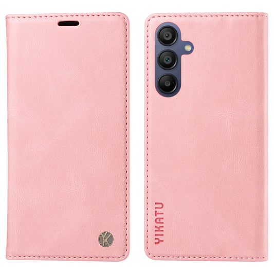 YIKATU YK-004 For Samsung Galaxy A16 5G / A16 4G Case Leather Skin-Touch Phone Cover Magnetic Auto-Absorbed - Pink