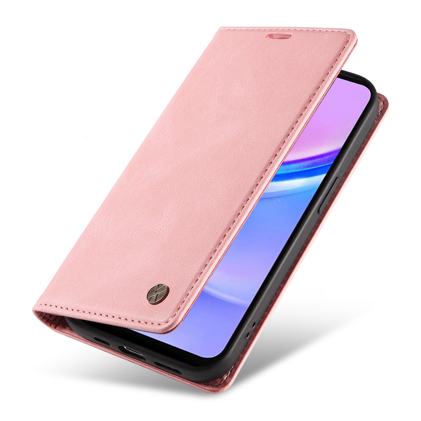 YIKATU YK-004 For Samsung Galaxy A16 5G / A16 4G Case Leather Skin-Touch Phone Cover Magnetic Auto-Absorbed - Pink