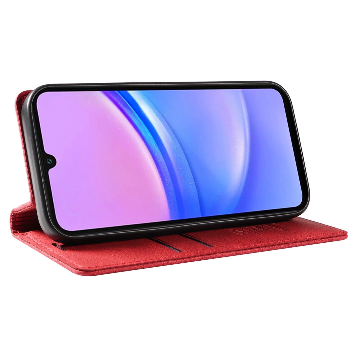 YIKATU YK-004 For Samsung Galaxy A16 5G / A16 4G Case Leather Skin-Touch Phone Cover Magnetic Auto-Absorbed - Red