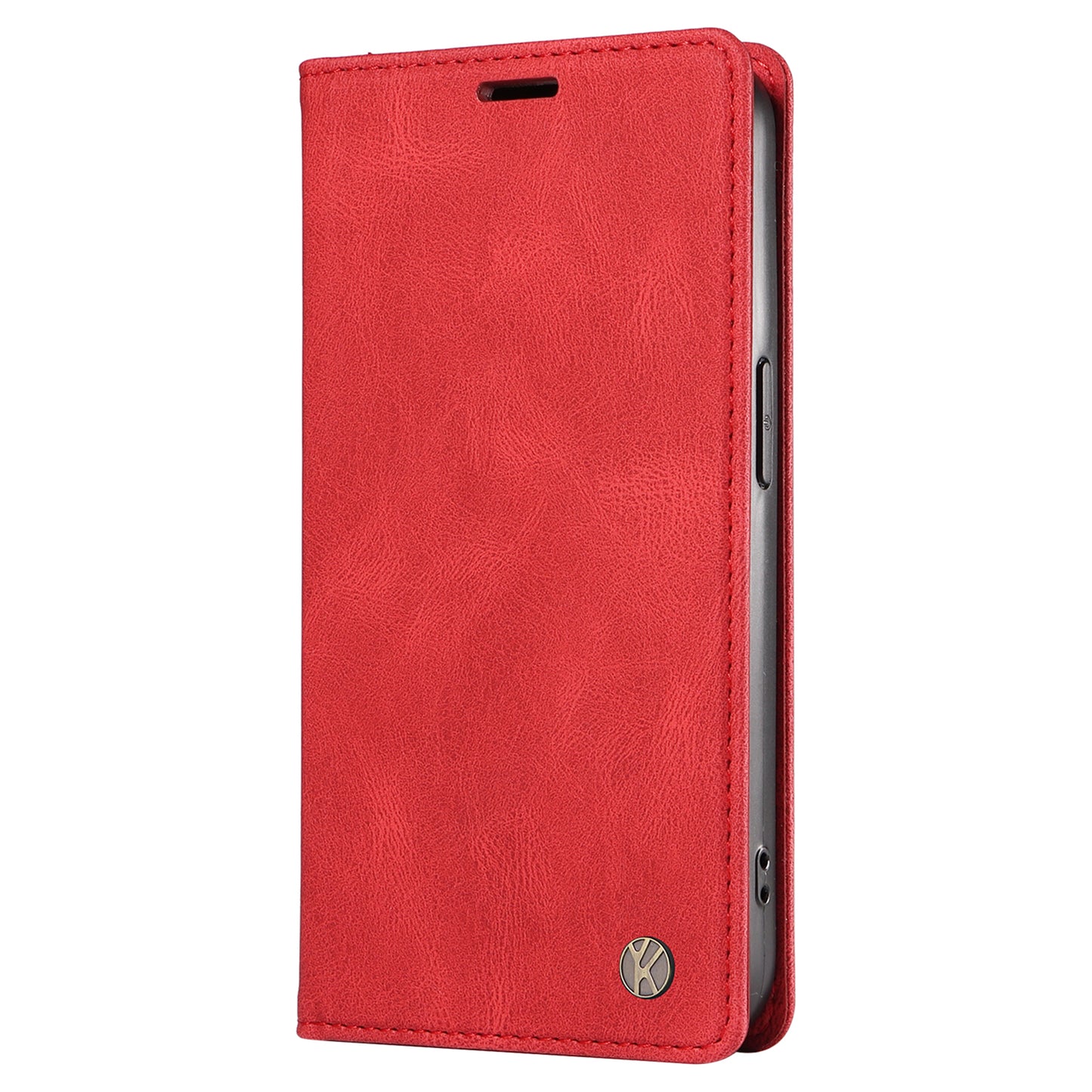 YIKATU YK-004 For Samsung Galaxy A16 5G / A16 4G Case Leather Skin-Touch Phone Cover Magnetic Auto-Absorbed - Red