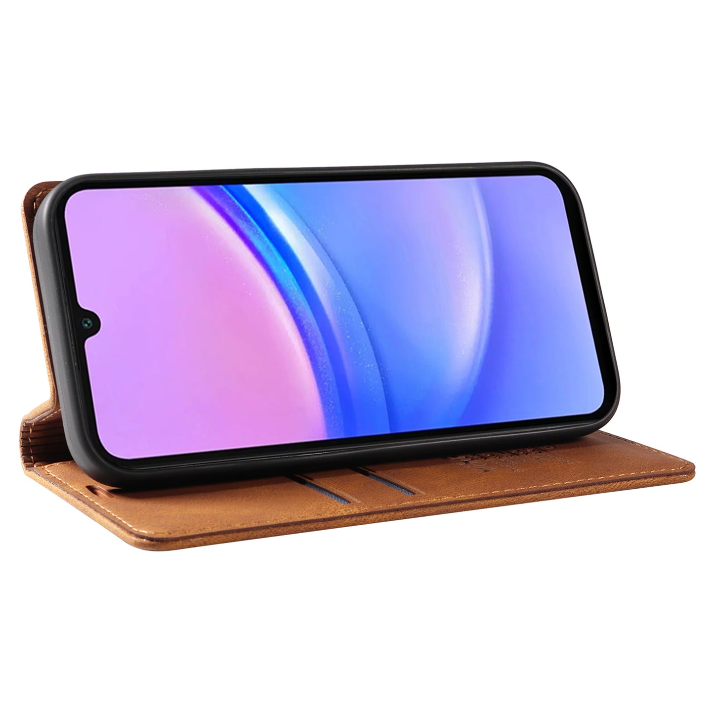 YIKATU YK-004 For Samsung Galaxy A16 5G / A16 4G Case Leather Skin-Touch Phone Cover Magnetic Auto-Absorbed - Brown