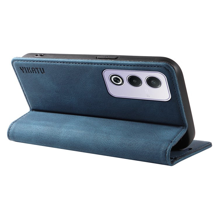 YIKATU YK-004 For Oppo A3 Pro (Global) 5G Case Leather Skin-Touch Phone Cover Magnetic Auto-Absorbed - Blue