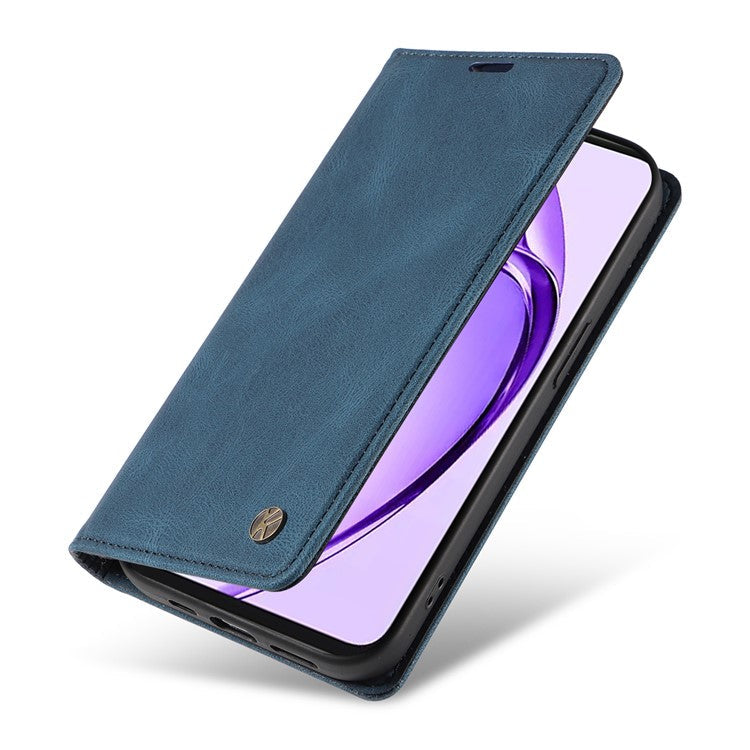YIKATU YK-004 For Oppo A3 Pro (Global) 5G Case Leather Skin-Touch Phone Cover Magnetic Auto-Absorbed - Blue