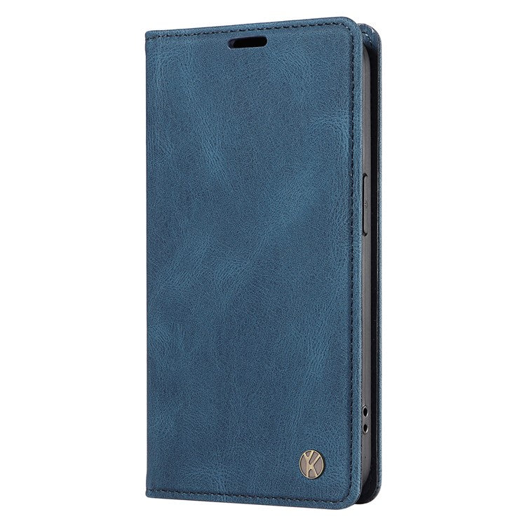 YIKATU YK-004 For Oppo A3 Pro (Global) 5G Case Leather Skin-Touch Phone Cover Magnetic Auto-Absorbed - Blue