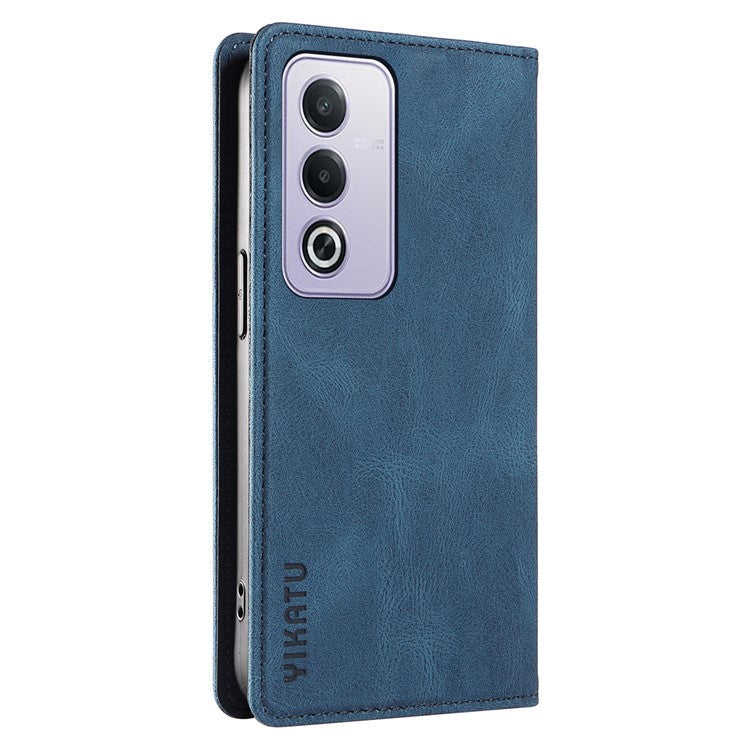 YIKATU YK-004 For Oppo A3 Pro (Global) 5G Case Leather Skin-Touch Phone Cover Magnetic Auto-Absorbed - Blue