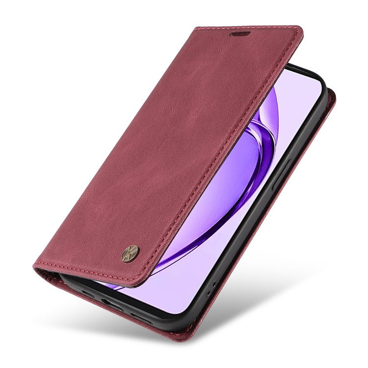 YIKATU YK-004 For Oppo A3 Pro (Global) 5G Case Leather Skin-Touch Phone Cover Magnetic Auto-Absorbed - Wine Red