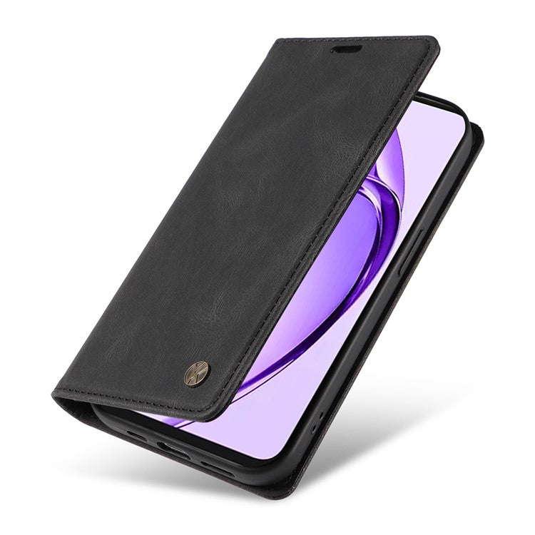 YIKATU YK-004 For Oppo A3 Pro (Global) 5G Case Leather Skin-Touch Phone Cover Magnetic Auto-Absorbed - Black