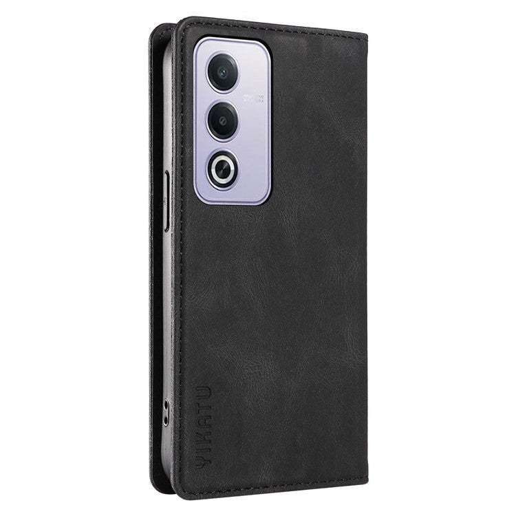 YIKATU YK-004 For Oppo A3 Pro (Global) 5G Case Leather Skin-Touch Phone Cover Magnetic Auto-Absorbed - Black