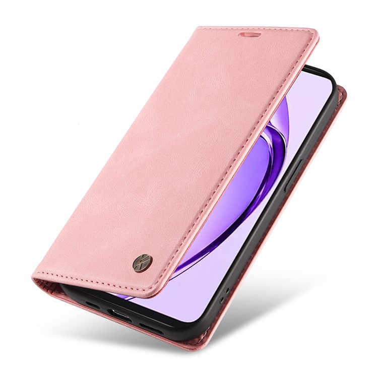 YIKATU YK-004 For Oppo A3 Pro (Global) 5G Case Leather Skin-Touch Phone Cover Magnetic Auto-Absorbed - Pink