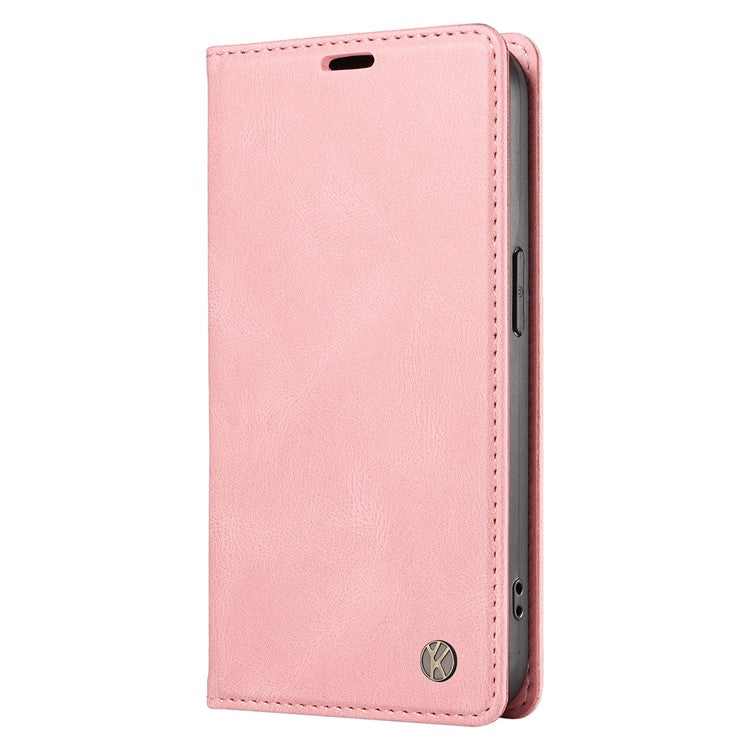 YIKATU YK-004 For Oppo A3 Pro (Global) 5G Case Leather Skin-Touch Phone Cover Magnetic Auto-Absorbed - Pink