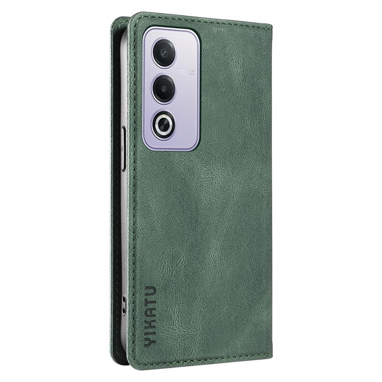 YIKATU YK-004 For Oppo A3 Pro (Global) 5G Case Leather Skin-Touch Phone Cover Magnetic Auto-Absorbed - Green