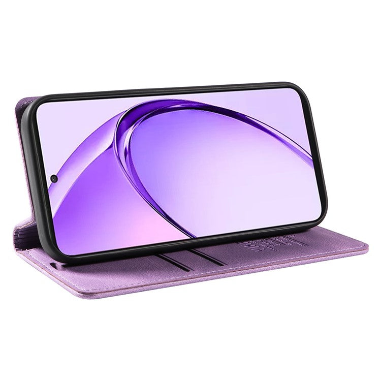 YIKATU YK-004 For Oppo A3 Pro (Global) 5G Case Leather Skin-Touch Phone Cover Magnetic Auto-Absorbed - Purple