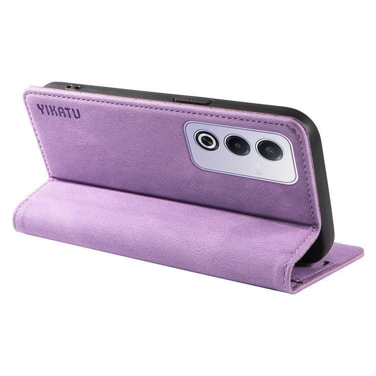YIKATU YK-004 For Oppo A3 Pro (Global) 5G Case Leather Skin-Touch Phone Cover Magnetic Auto-Absorbed - Purple
