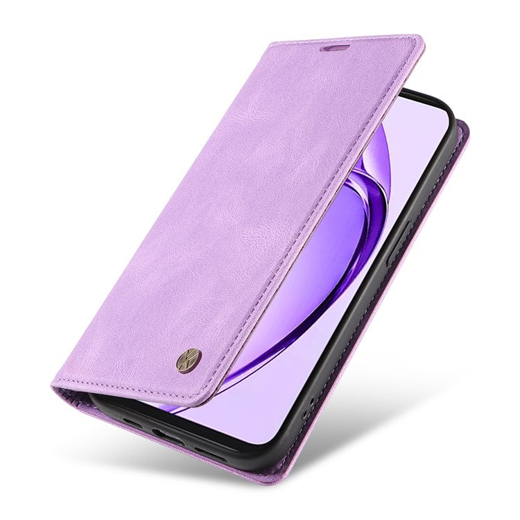 YIKATU YK-004 For Oppo A3 Pro (Global) 5G Case Leather Skin-Touch Phone Cover Magnetic Auto-Absorbed - Purple