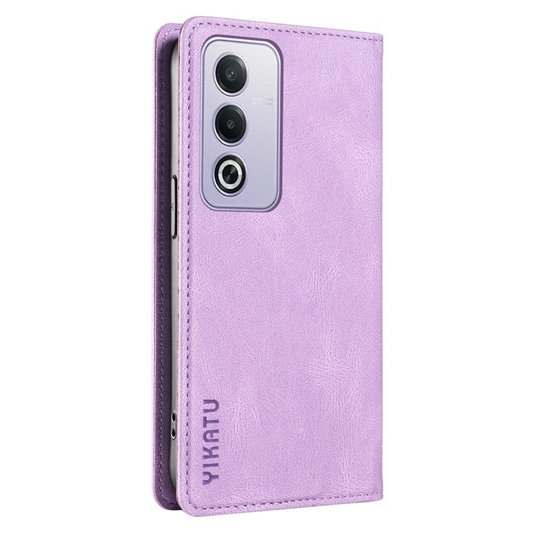 YIKATU YK-004 For Oppo A3 Pro (Global) 5G Case Leather Skin-Touch Phone Cover Magnetic Auto-Absorbed - Purple
