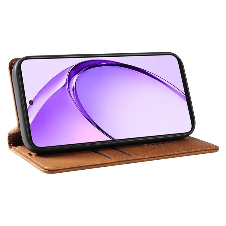 YIKATU YK-004 For Oppo A3 Pro (Global) 5G Case Leather Skin-Touch Phone Cover Magnetic Auto-Absorbed - Brown