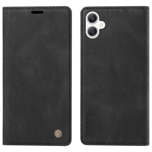 YIKATU YK-004 For Samsung Galaxy A06 Case Leather Skin-Touch Phone Cover Magnetic Auto-Absorbed - Black