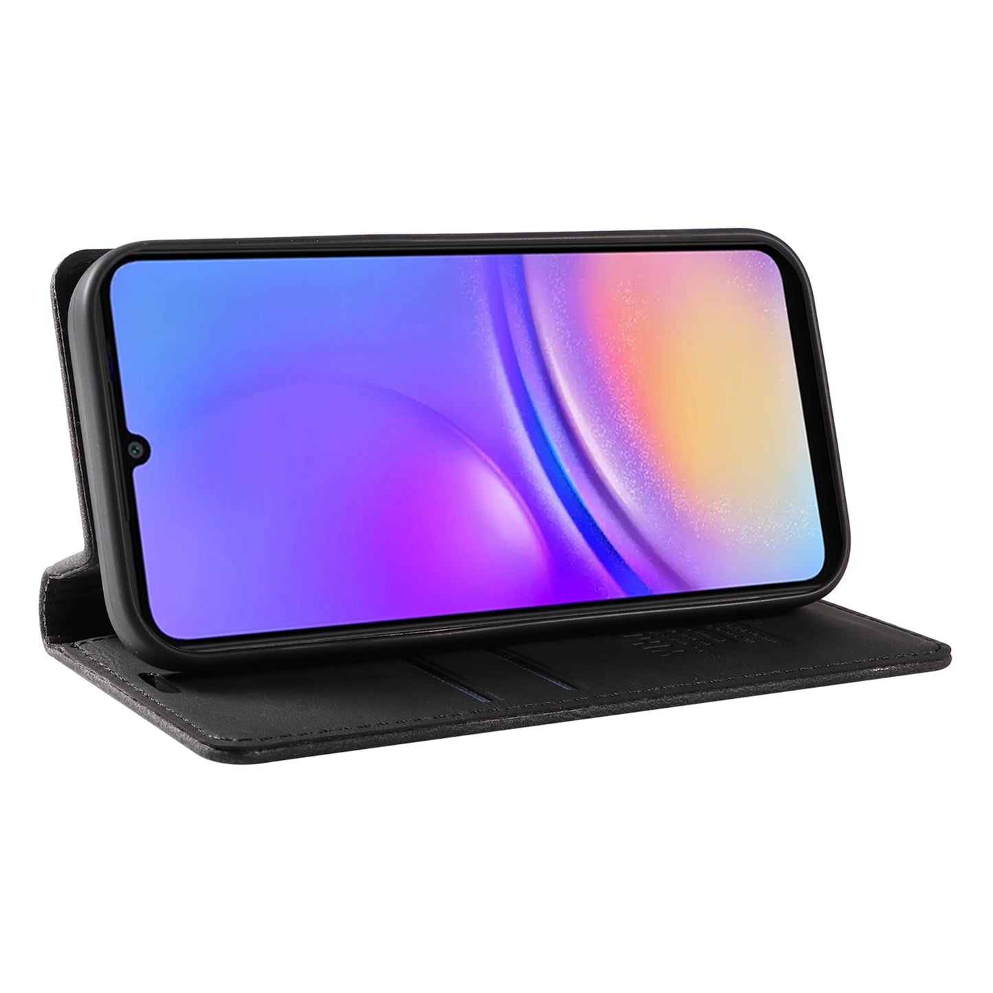 YIKATU YK-004 For Samsung Galaxy A06 Case Leather Skin-Touch Phone Cover Magnetic Auto-Absorbed - Black