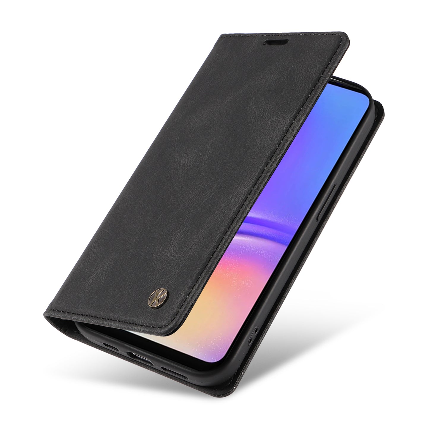 YIKATU YK-004 For Samsung Galaxy A06 Case Leather Skin-Touch Phone Cover Magnetic Auto-Absorbed - Black